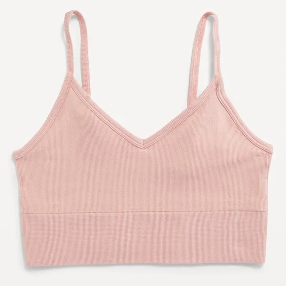 Women's Old Navy Pink seamless longline Bralette - Picture 3 of 3